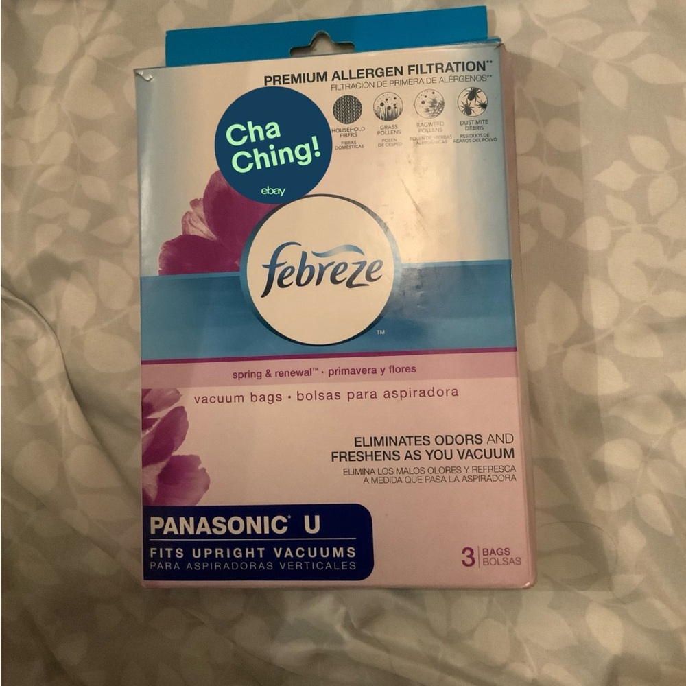 3/$30 Febreze Vacuum Bags 3 Pack Panasonic U Spring & Renewal Odor Eliminator